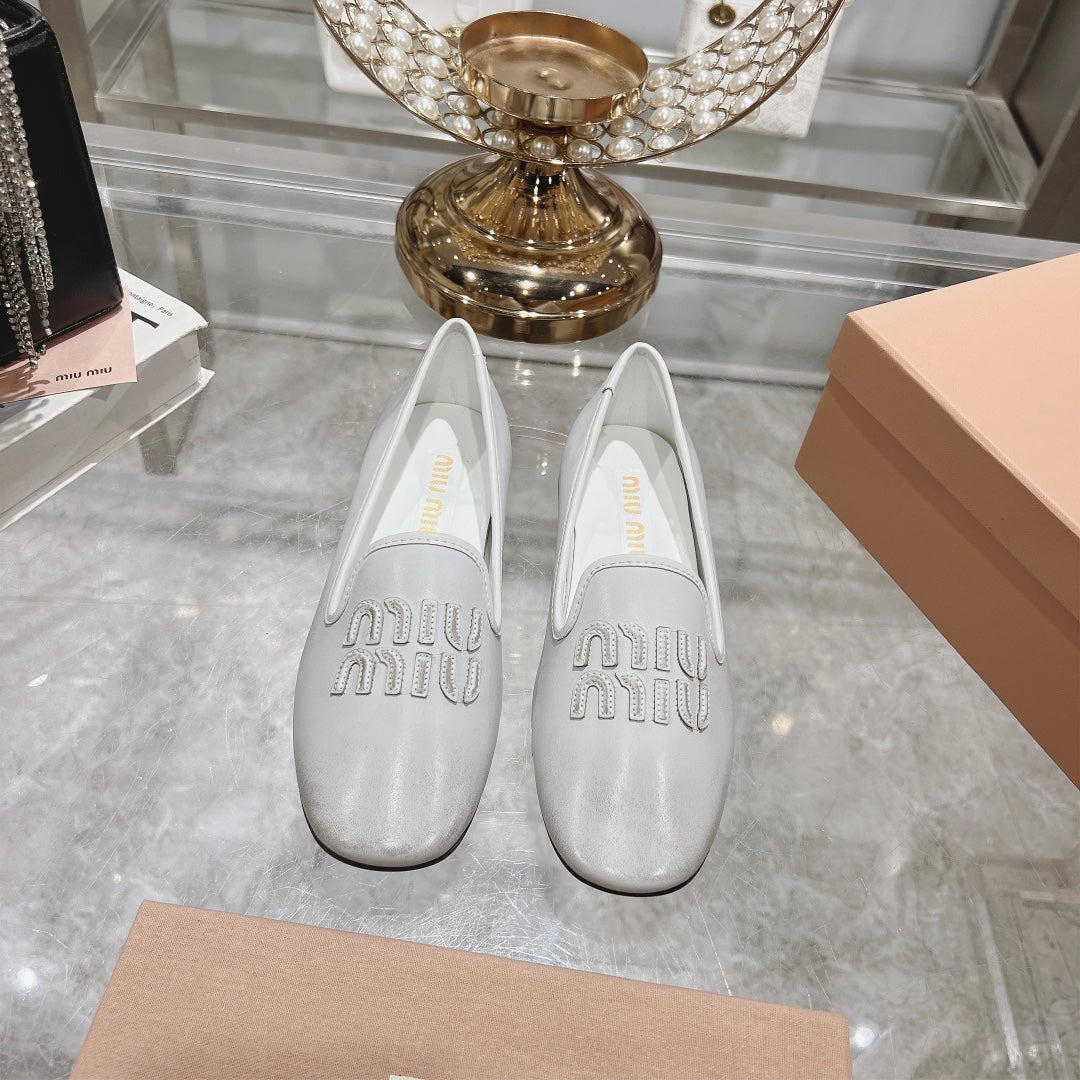SLIP-ON SHOES WHITE COWHIDE
