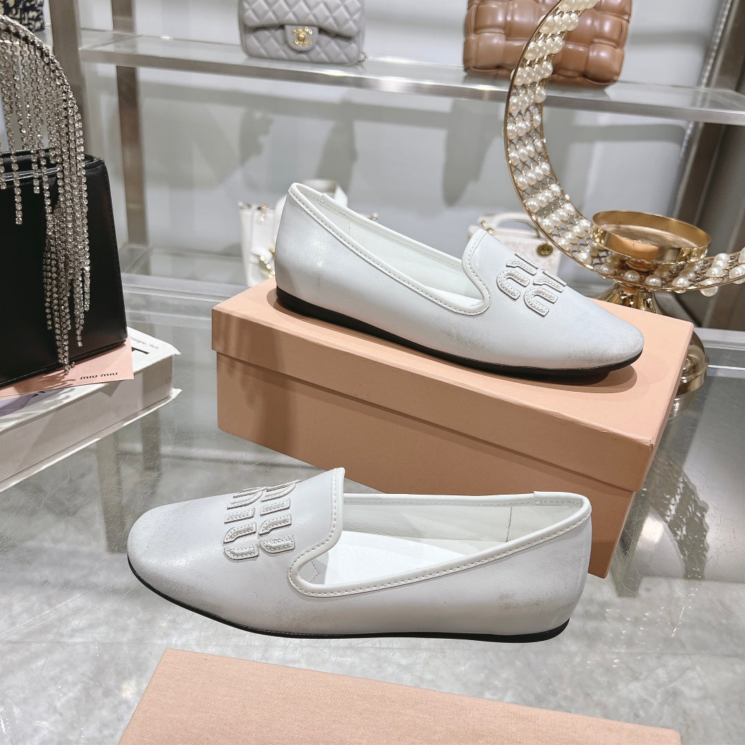 SLIP-ON SHOES WHITE COWHIDE