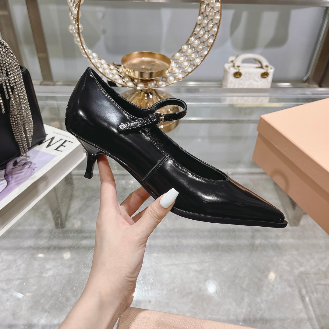 Slingback Shoes Black Beads