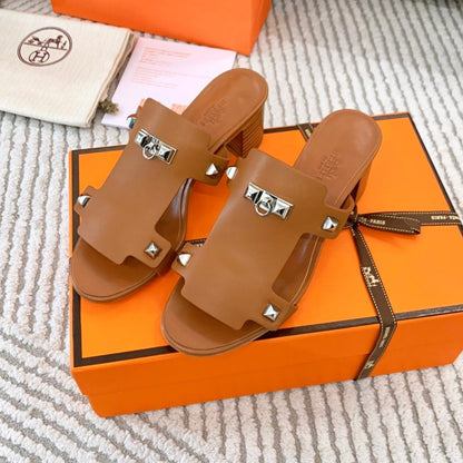 INVINCIBLE 50 SANDAL IN BRONZE BROWN CALFSKIN