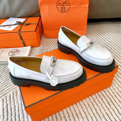 ICONE LOAFER IN WHITE CALFSKIN