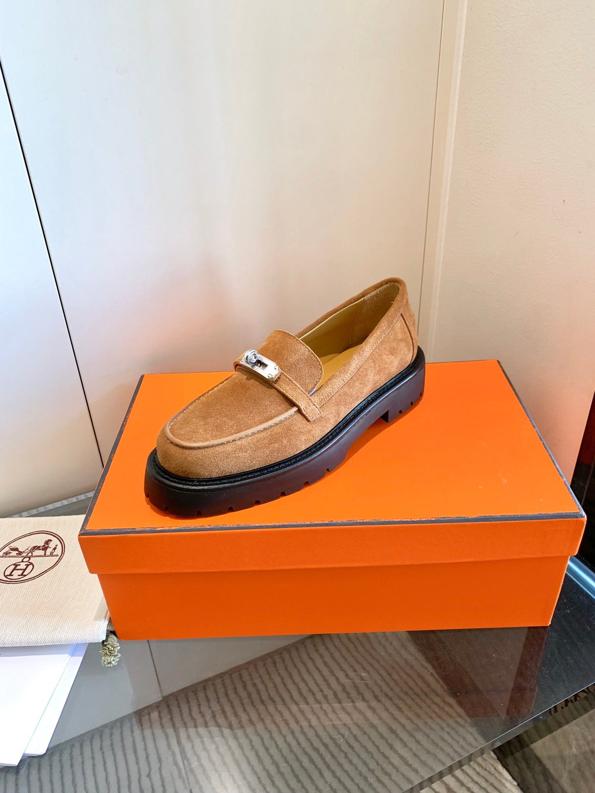 ICONE LOAFER IN BRONZE BROWN SUEDE