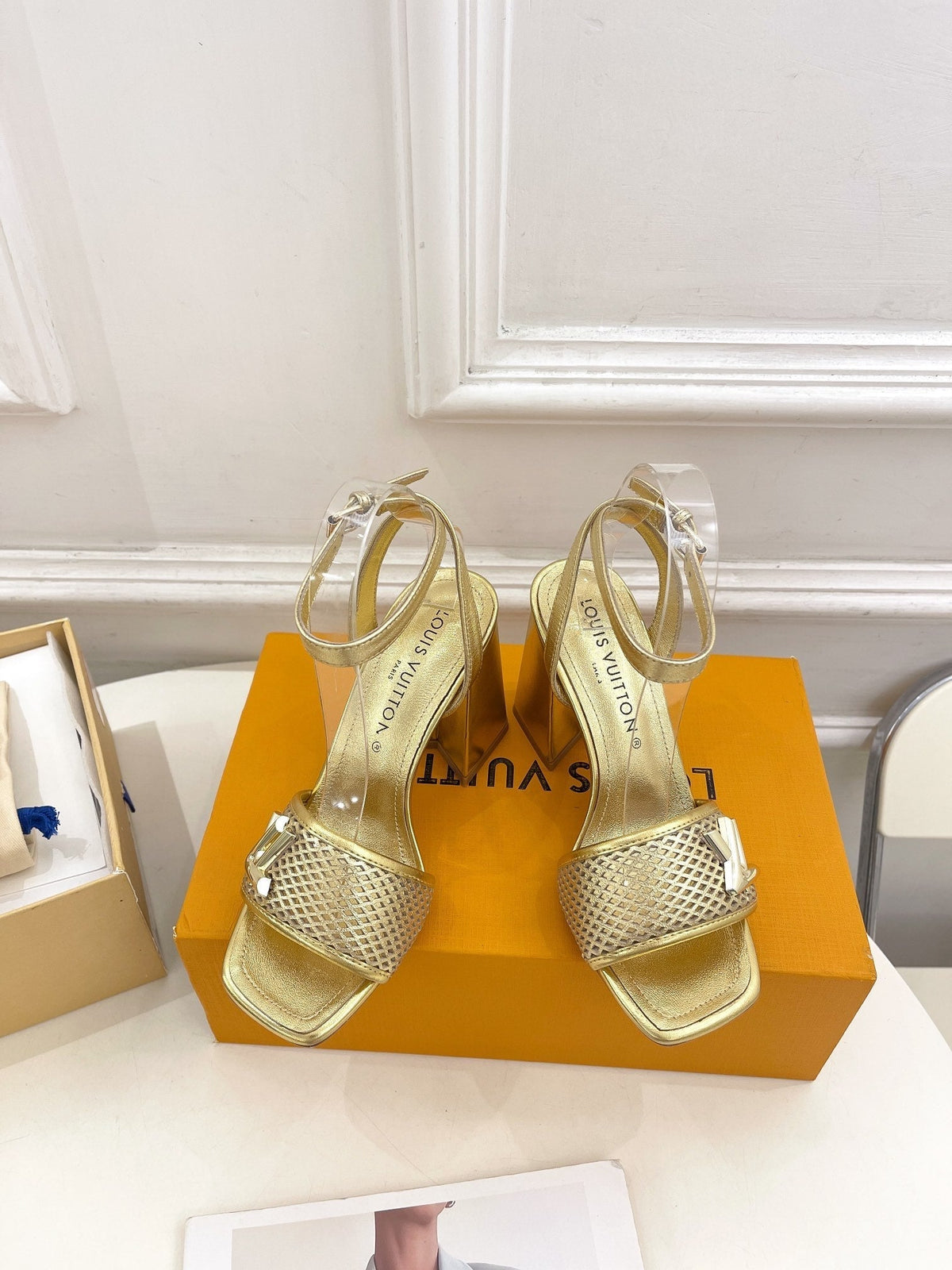 LV WOMEN HIGH SANDAL IN GOLDEN CALFSKIN