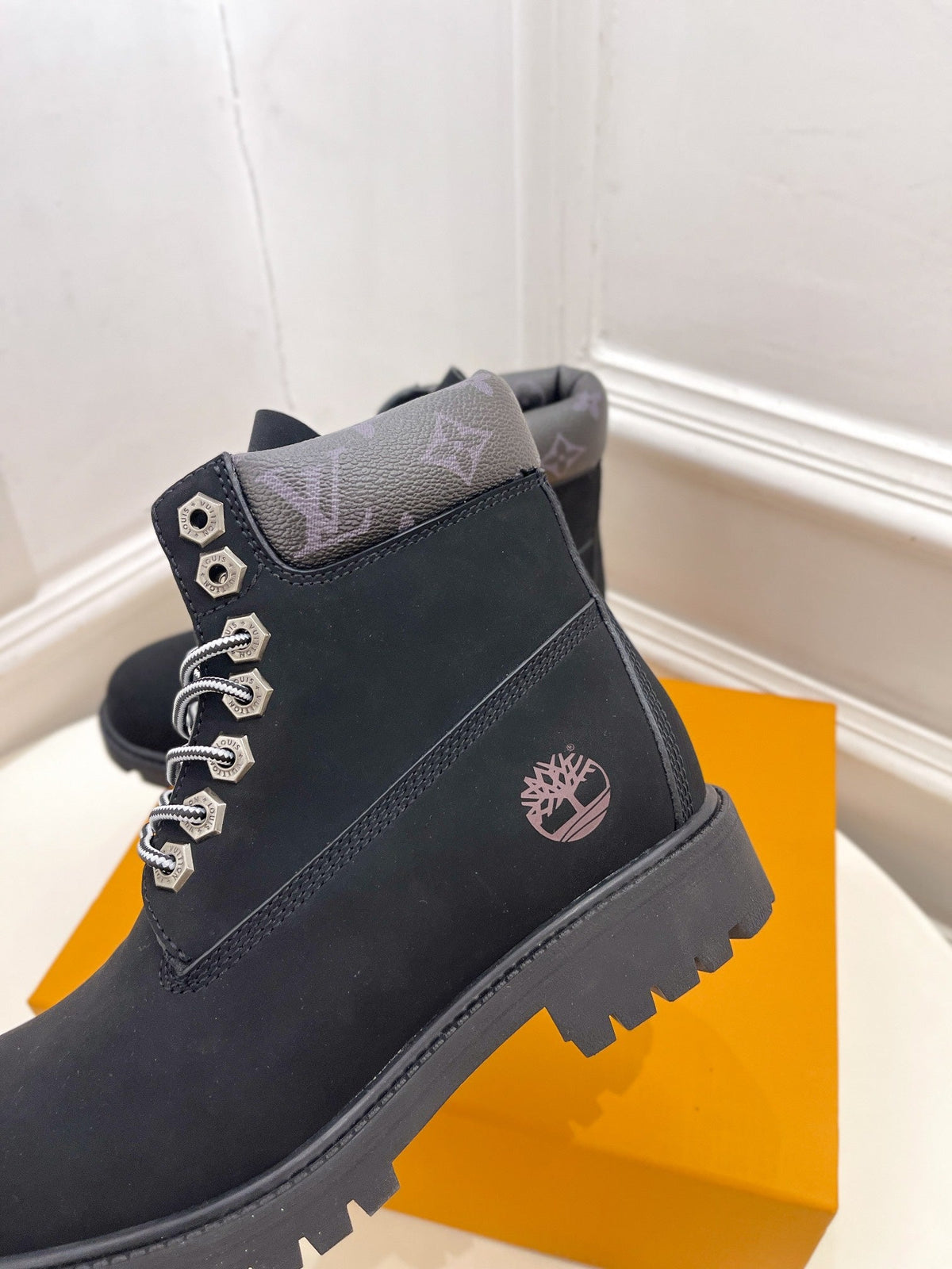 LV X TIMBERLAND MARTIN BOOT IN BLACK SUEDE