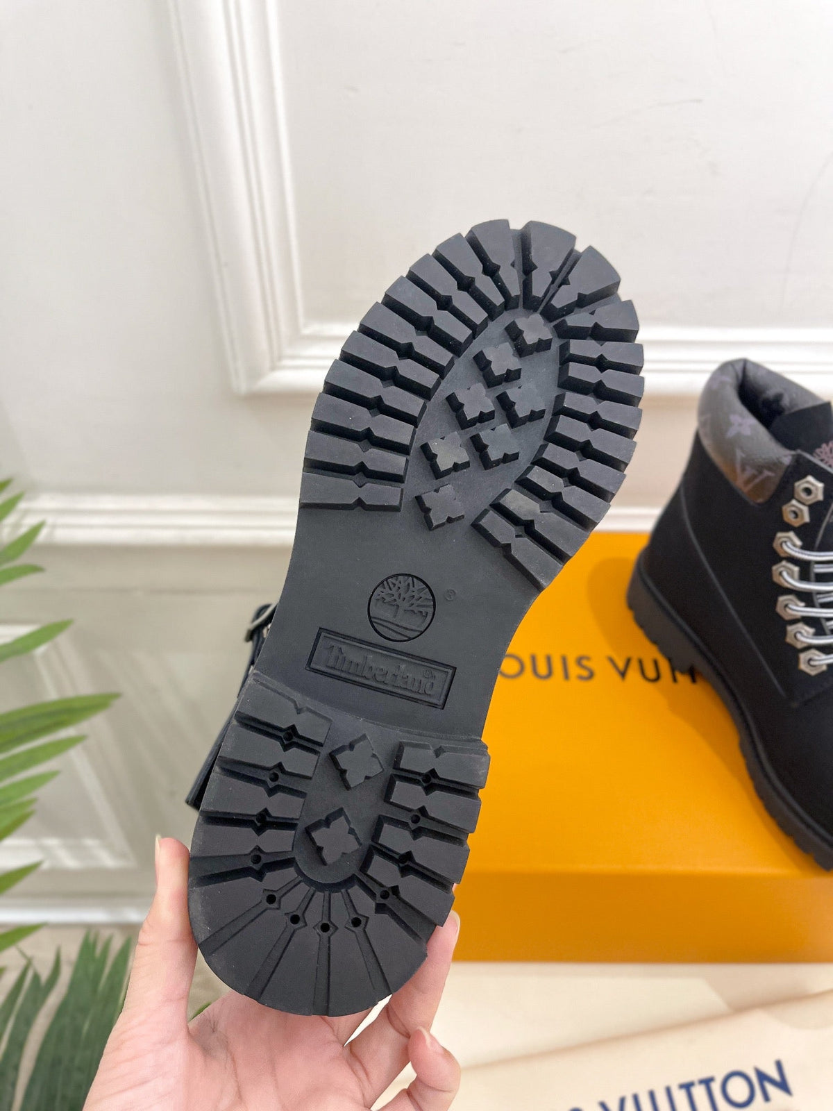 LV X TIMBERLAND MARTIN BOOT IN BLACK SUEDE
