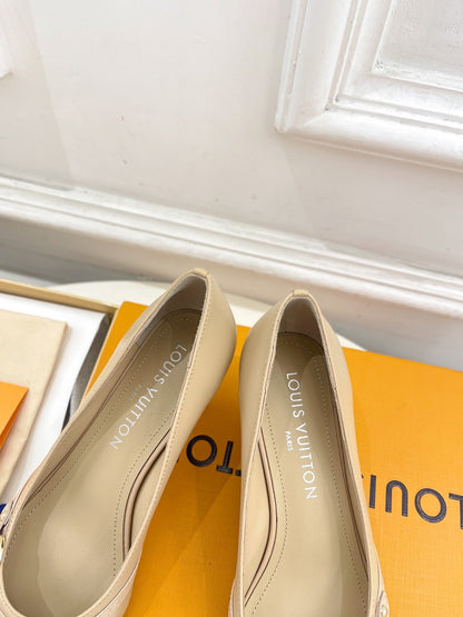 6AM HIGH PUMP 5 CM IN BISQUE BEIGE CALFSKIN