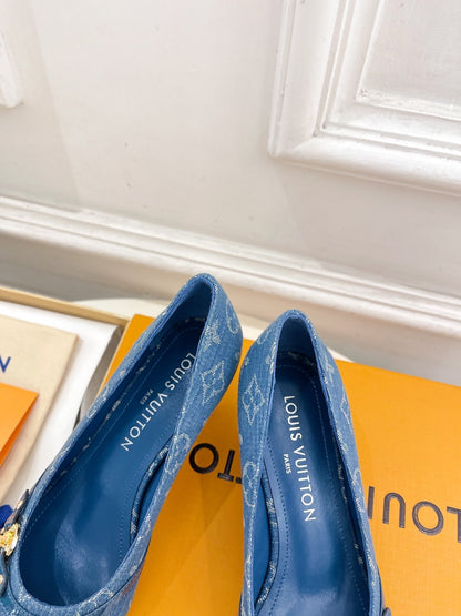 6AM HIGH PUMP 5 CM IN CLASSIC BLUE MONOGRAM DENIM