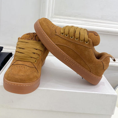 HUNTINGTON LOW LACE-UP SNEAKER IN PERU BROWN SUEDE AND MESH
