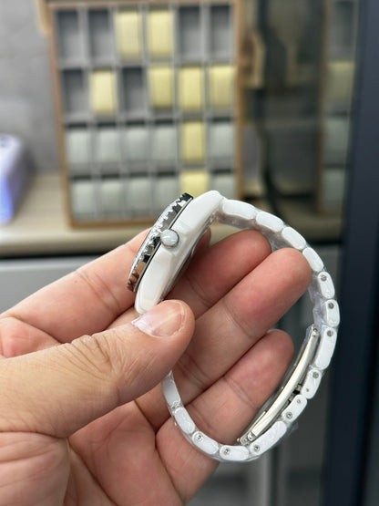 J12 33MM DIAMOND BEZEN WHITE CERAMIC STEEL