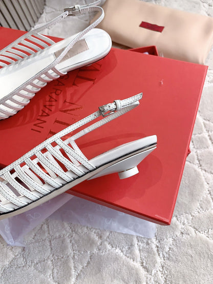 Mesh Slingback Ballerina White
