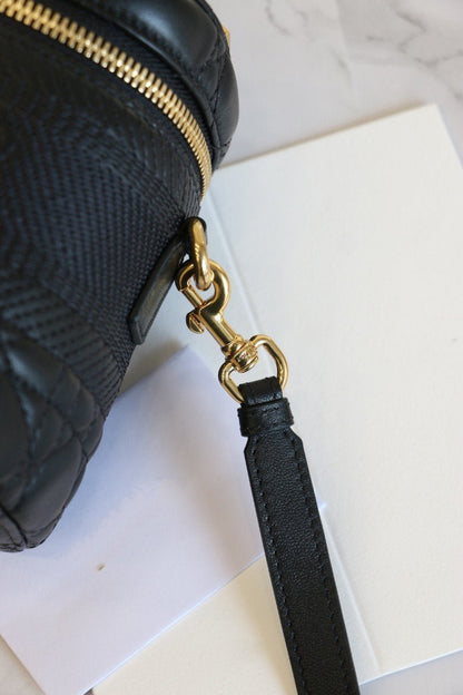 SMALL TRAVEL VANITY CASE BLACK LAMBSKIN